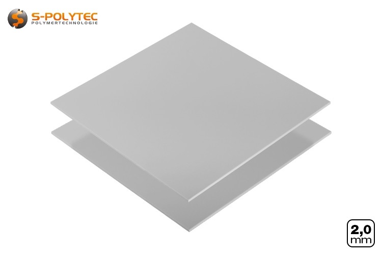 ABVERKAUF Polystyrol grau (ähnlich RAL7004, Tiefschwarz) als Standardplatte 1000mm x 500mm von 2mm Stärke