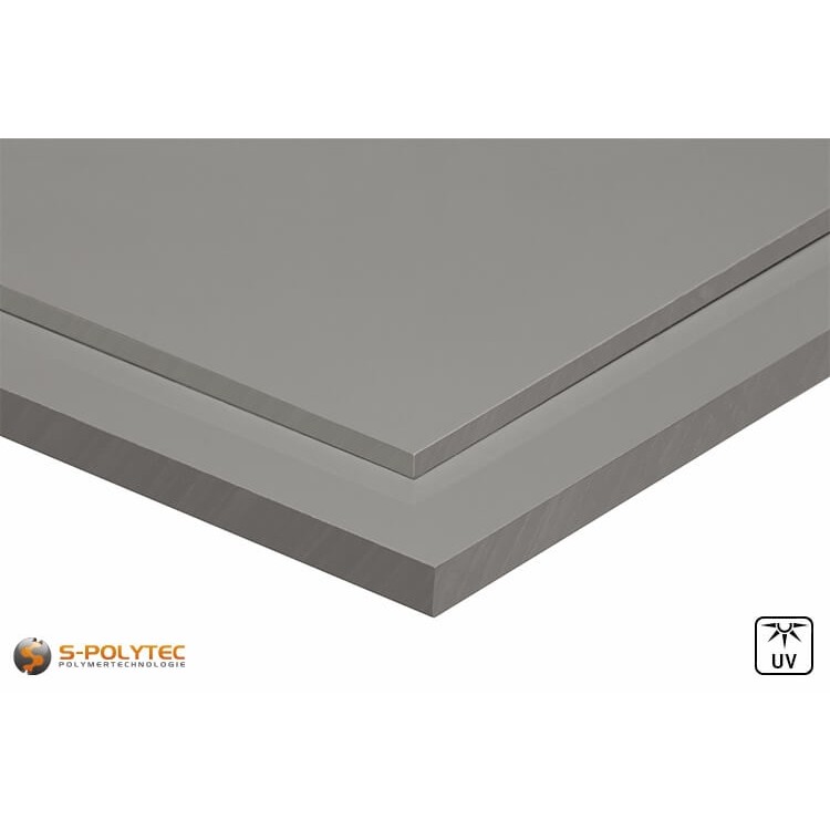 PVC Platten Hellgrau aus Hart-PVC (PVCU) in Stärken von 3mm - 30mm - Detailansicht