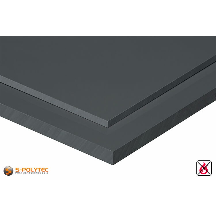 PVC Platten dunkelgrau aus Hart-PVC (PVCU) in Stärken von 1mm - 50mm - Detailansicht