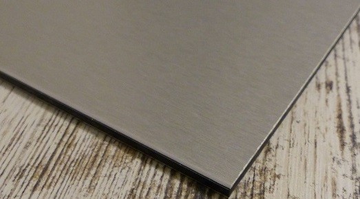 Alu-Verbundplatte 3 mm silber gebürstet Streifen 980 x 65 mm Deckschicht 0,3 mm 