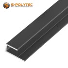 Die anthrazitgrauen Abschlussprofile aus massivem Aluminium sind je nach Ausführung für Platten mit 3mm, 6mm oder 8mm Stärke geeignet	