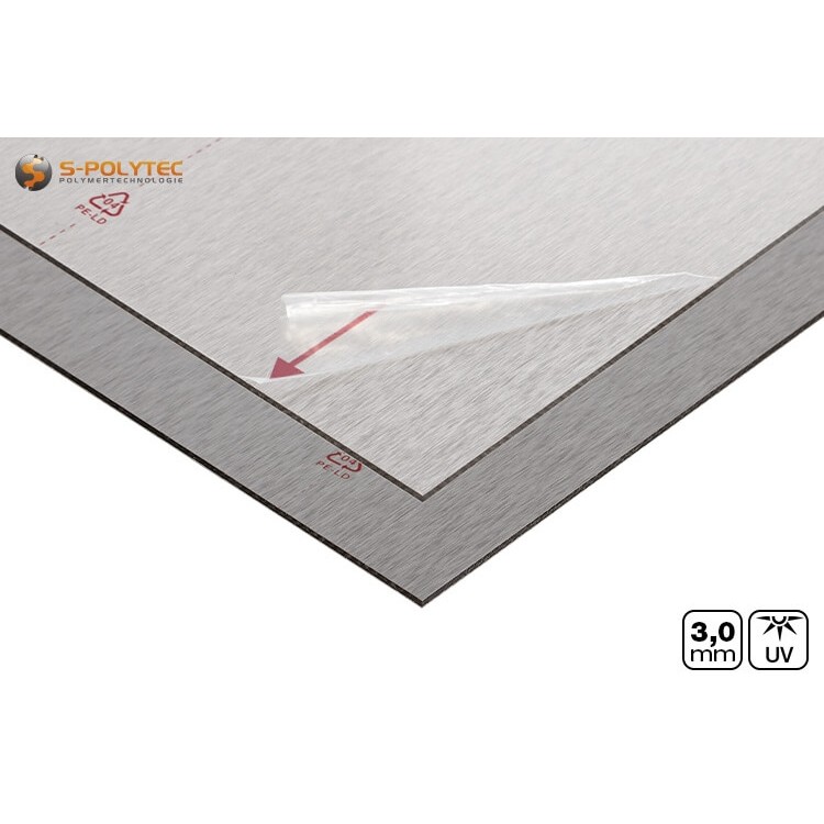 Alu-verbundplatten 3mm (Alu-dibond) in Edelstahl-Optik auf Maß kaufen