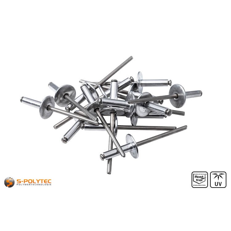 Fassadennieten aus Aluminium (unlackiert) mit Fassadenzulassung