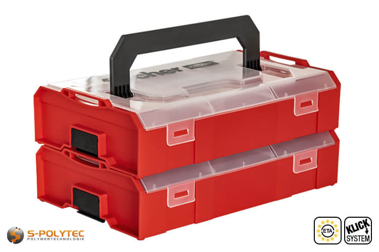 Die wiederverwendbare fischer FIXtainer Sortimentbox ist kompatibel mit allen L-BOXX Mini unabhängig vom Hersteller