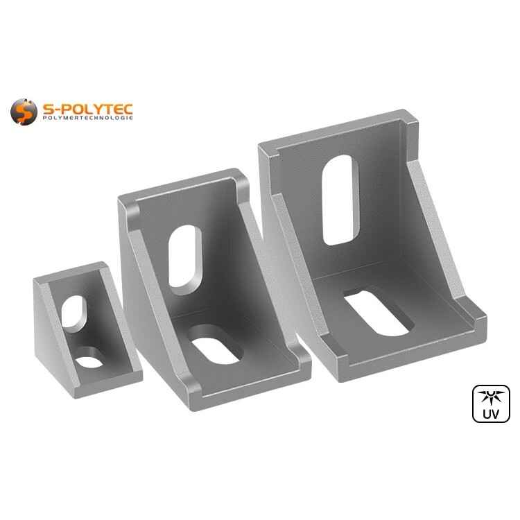 Die Profilverbinder mit 90° Winkel für Konstruktionsprofile sind in drei verschiedenen Größen erhältlich