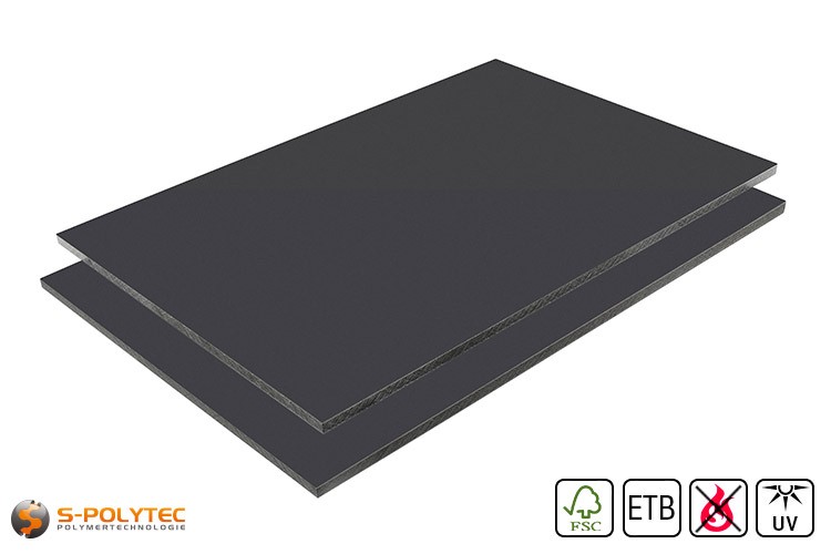 hellgrau 30 Platten HPL weiß anthrazit 3050 x 1300 x 6 mm 