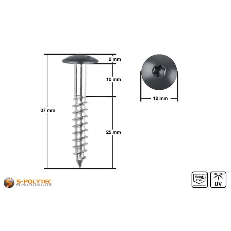 HPL Fassadeschraube 5,5 x 35mm in Anthrazit 