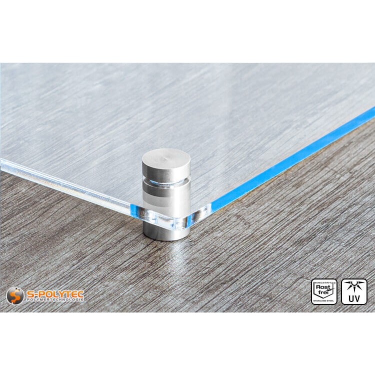 Schilderhalter 13x13mm aus Edelstahl mit Acrylglasschild