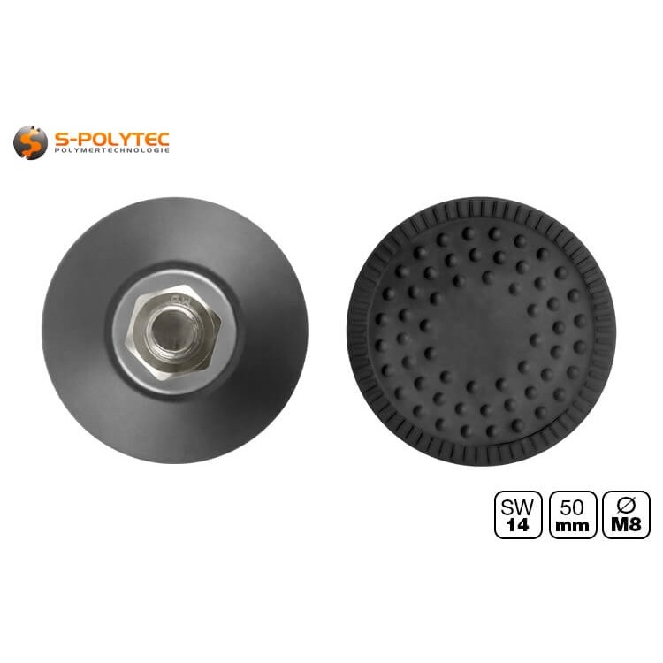 Durch das 8mm Gewinde kann der Standfuß sehr präzise in der Höhe eingestellt werden