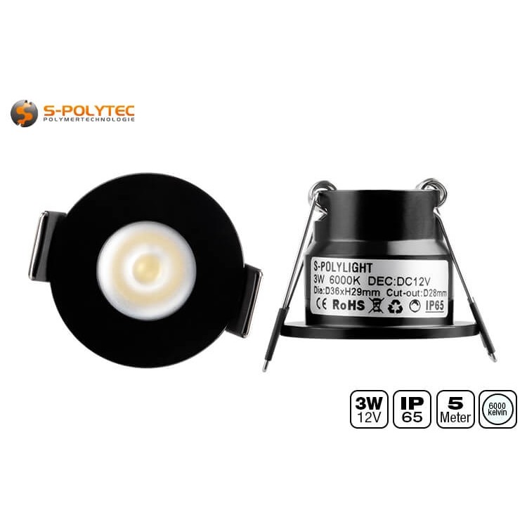 Für die Dichtigkeit der Spots ist der Schraubanschluss am Kabel vor Staub und Spritzwasser abgedichtet