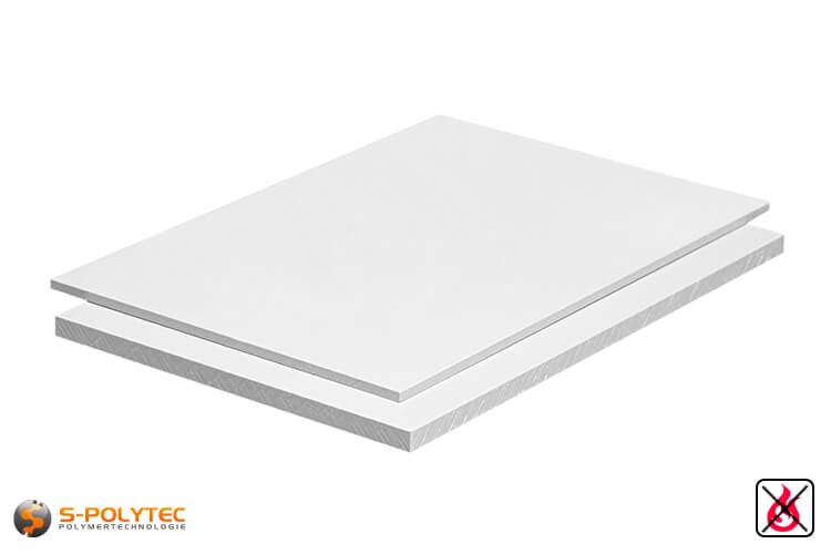 PVC Platten weiß aus Hart-PVC (PVCU) in Stärken von 1mm - 20mm im Standardformat  2x1m