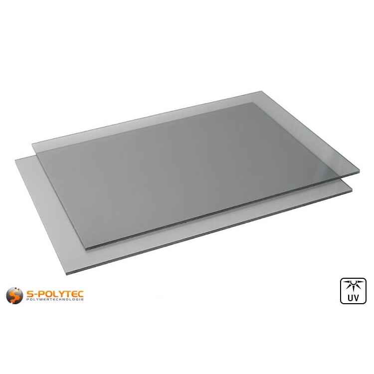 Polycarbonat Platten grau getönt im Zuschnitt von 4mm - 6mm Stärke