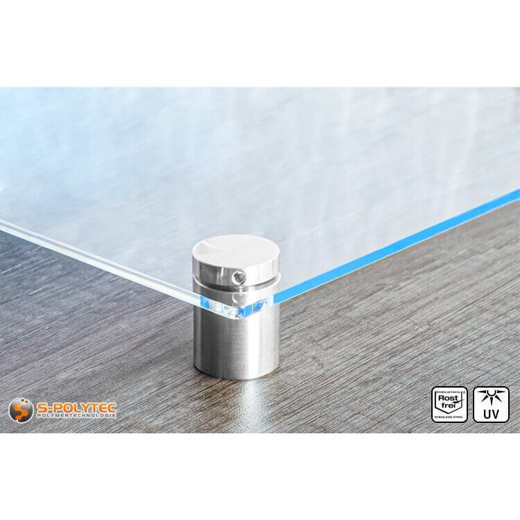 Schilderhalter 25x25mm aus Edelstahl mit Acrylglasschild