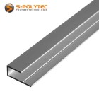 Die silberfarbenen Abschlussprofile aus massivem Aluminium sind je nach Ausführung für Platten mit 3mm, 6mm oder 8mm Stärke geeignet