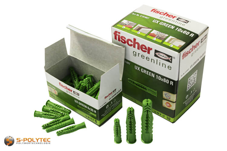 fischer Universaldübel UX Green ist zu mindestens 50% aus biobasierten Kunststoffen