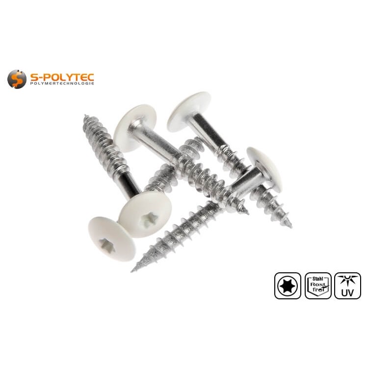Fassadenschrauben nach DIN EN 14592 für Trespa® Meteon® FR HPL-Platten in White (A03.0.0) mit Satin-Finish