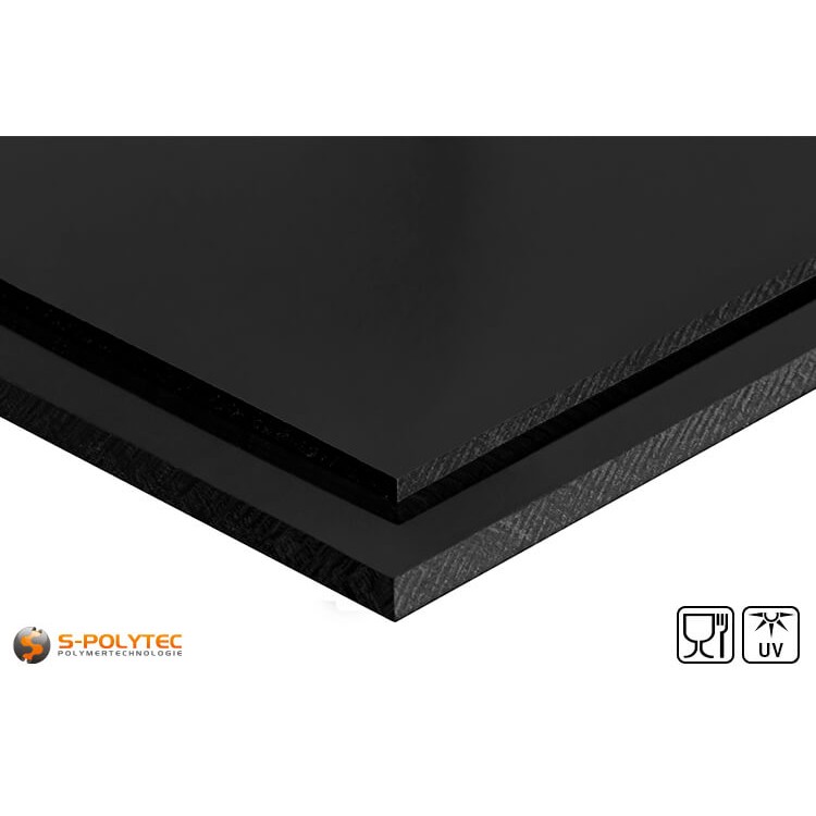Polyethylen (PE-UHMW, PE-1000) Platten schwarz in Stärken von 8mm - 80mm im Standardformat - Detailansicht