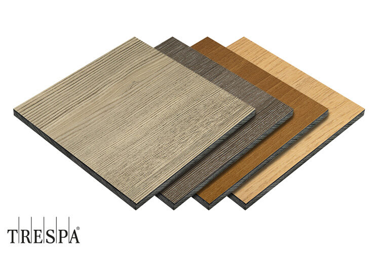 Trespa® Meteon® FR WOOD DECORS HPL-Platten in verschiedenen Holzdekoren mit beidseitig mattem Oberflächendekor	