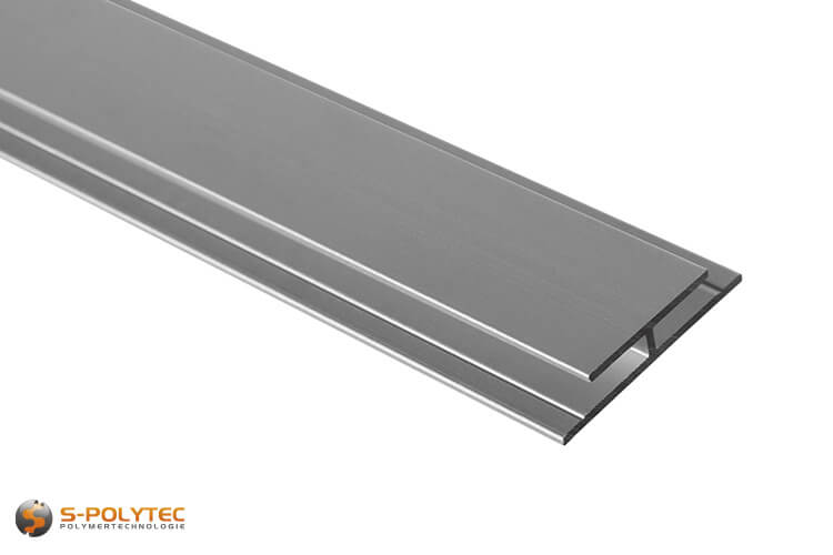 Die Verbindungsprofile aus massivem Aluminium sind für Plattenstärken bis 3mm geeignet	