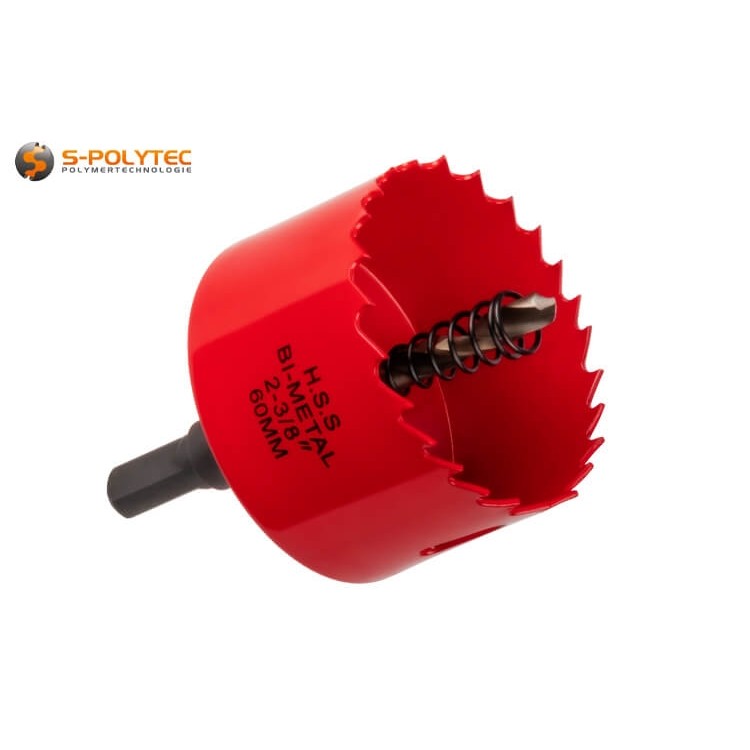 Unsere 60mm Lochsäge überzeugt durch eine hohe Lebensdauer dank Fertigung aus HSS-Bi-Metall