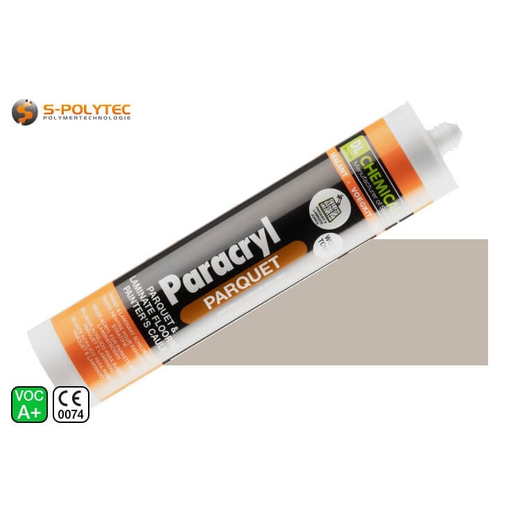 Paracryl Parquet Graubeige 310ml - Parkett-Acryl für angesagte graue Holzböden, Dielen, Parkett, Sockelleisten und Laminat