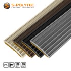 Die selbstklebenden Bodenprofile aus Weich-PVC sind in Schwarz, Braun, Grau oder Beige erhältlich