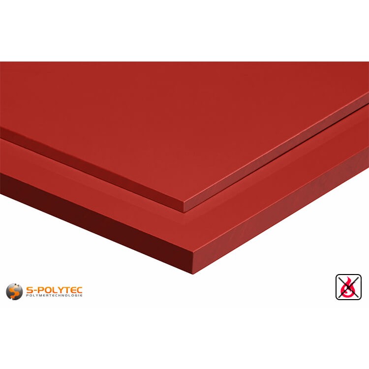 PVC Platten rot aus Hart-PVC (PVCU) in Stärken von 2mm - 10mm - Detailansicht