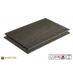 Die passenden HPL Platten Holzdekor (Esche dunkel) auf Maß direkt dazu kaufen