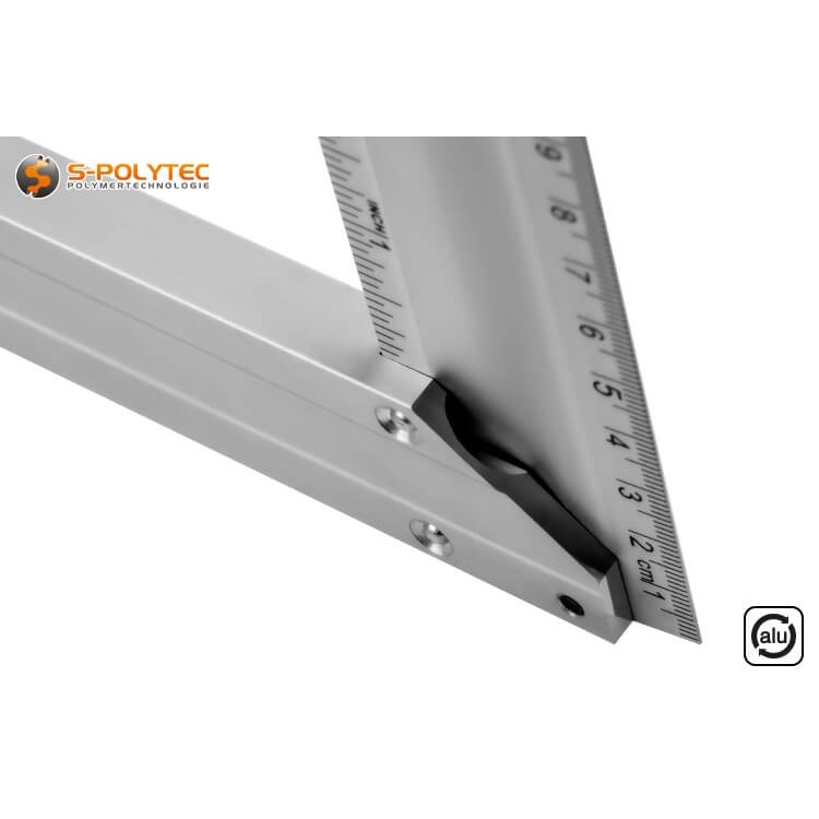 Die Flachwinkel mit Anschlag weisen einen exakten Winkel von 90 Grad auf für präzises Anzeichnen