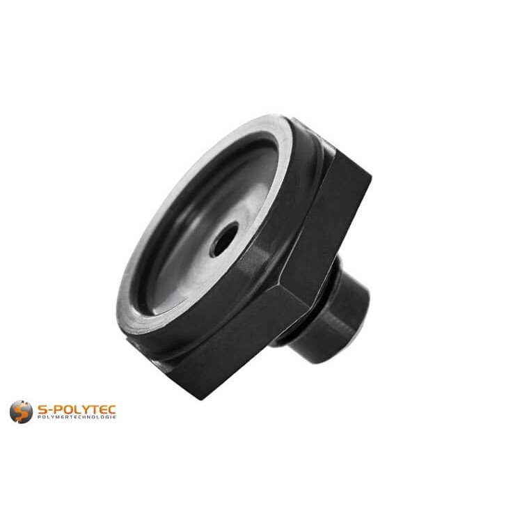 Sonderlehrenmundstück Typ HPL-16 zur zwängungsfreien Montage von HPL-Platten mit unseren Fassadennieten aus Aluminium