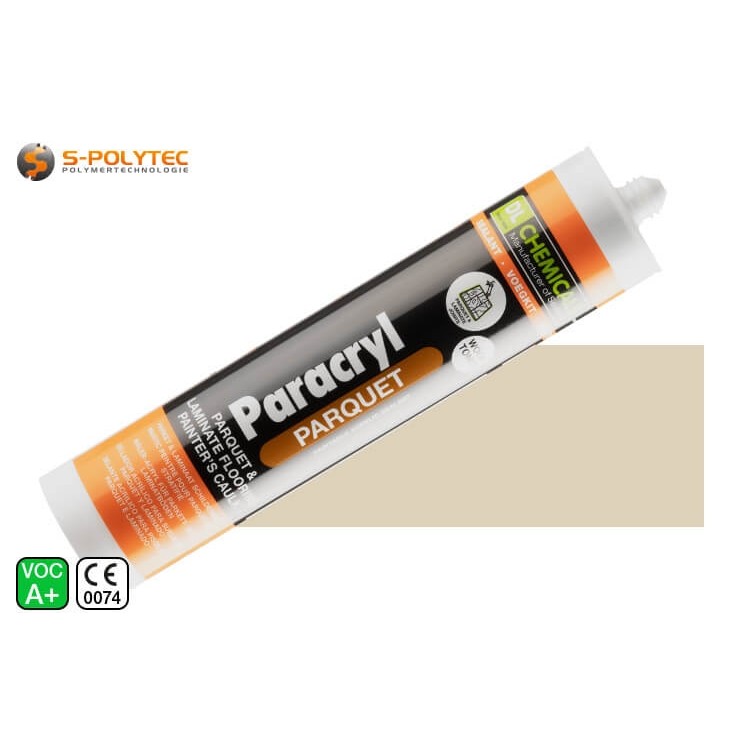 Paracryl Parquet Beige 310ml - Parkett-Acryl für helle Holzböden, Dielen, Parkett, Sockelleisten, Laminat und Kork