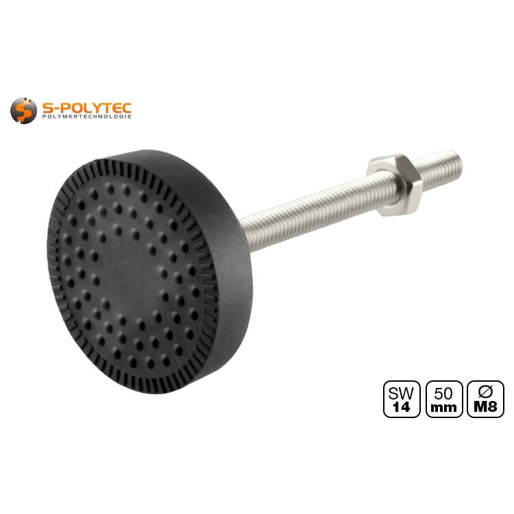 Der Stellfuß kann einfach in das Gewinde vom Durchgangsloch des Konstruktionsprofils eingeschraubt werden