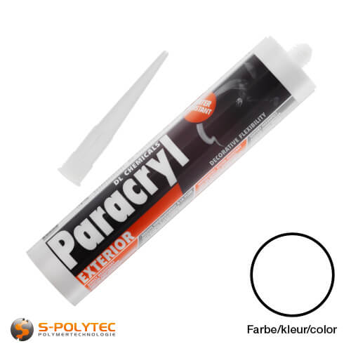Paracryl EXTERIOR in weiß - Das UV-beständige Maler-Acryl - Nach Anwendung wasserfest ✓ Schnell überstreichbar ✓ Sehr gute Haftung ✓