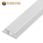 Die H-Profile aus massivem Aluminium mit weißer Pulverlackierung sind für Platten mit 3mm, 6mm oder 8mm Stärke geeignet