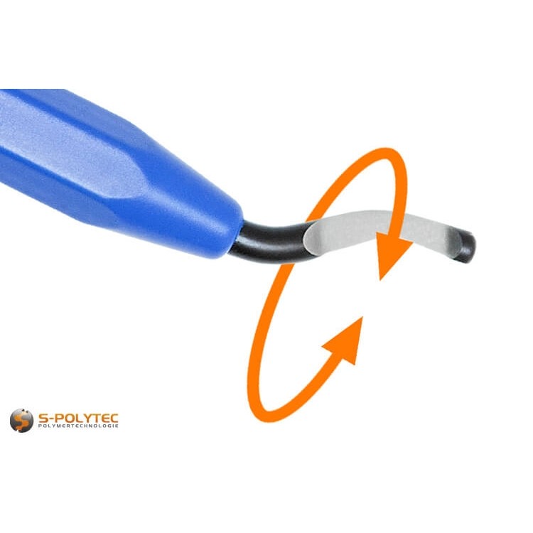 Handlicher Schnellentgrater mit drehend gelagerter HSS Klinge