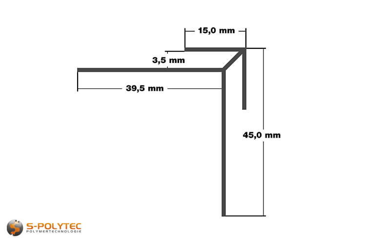 Die Eckprofile werden für optimale Korrosionsbeständigkeit aus eloxiertem Aluminium gefertigt
