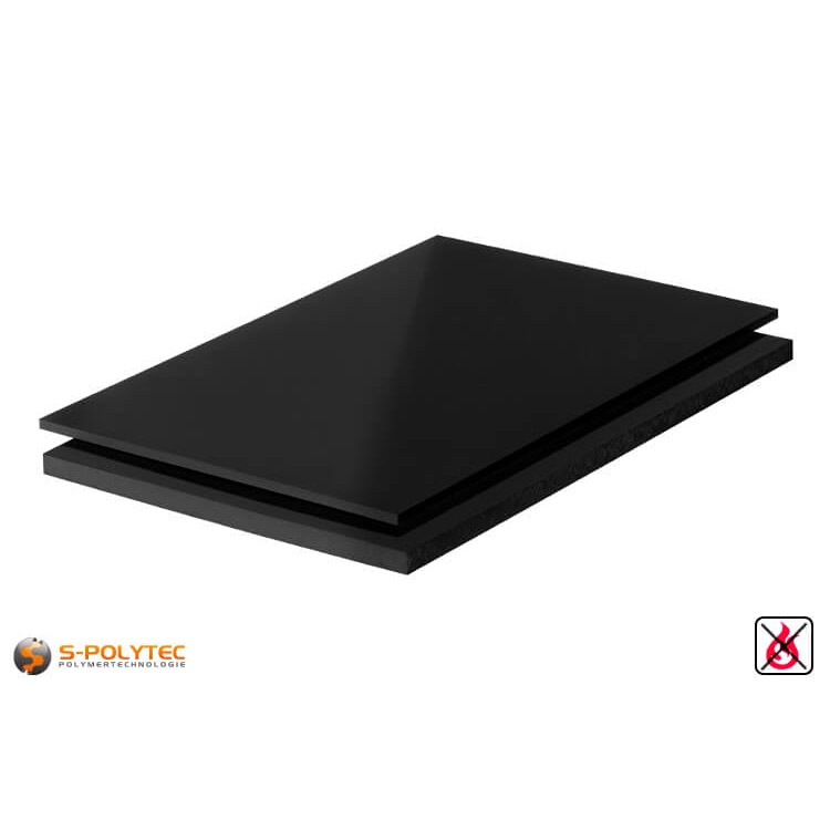 PVC Platten schwarz aus Hart-PVC (PVCU) in Stärken von 1mm - 40mm im Standardformat  2x1m