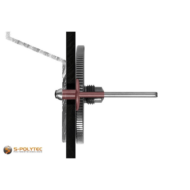 Automatischer Spaltabstand zur zwängungsfreien Montage bei Gleitpunkten bei Aluminium-Verbundwerkstoffen