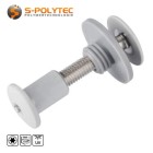 Balkonschrauben-Set mit Gewindehülse in Lichtgrau (RAL 7035) in M5x25mm oder M5x30mm aus rostfreiem Edelstahl