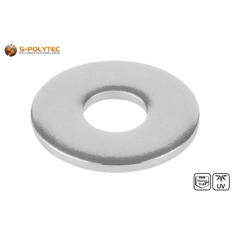 Die Unterlegscheiben werden nach ISO 7093 hergestellt und bestehen aus A2 Stahl