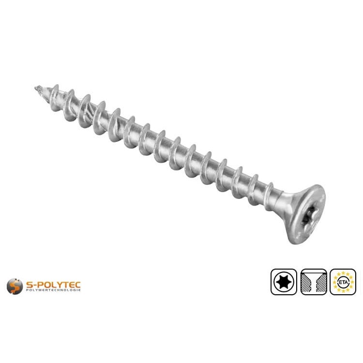 Spanplattenschraube fischer PowerFast II als Dübelschraube mit geprüften Lasten im fischer Dübel