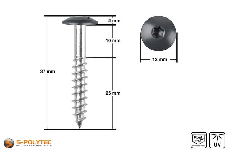 Fassadennieten Anthrazit (RAL 7016) für HPL Platten