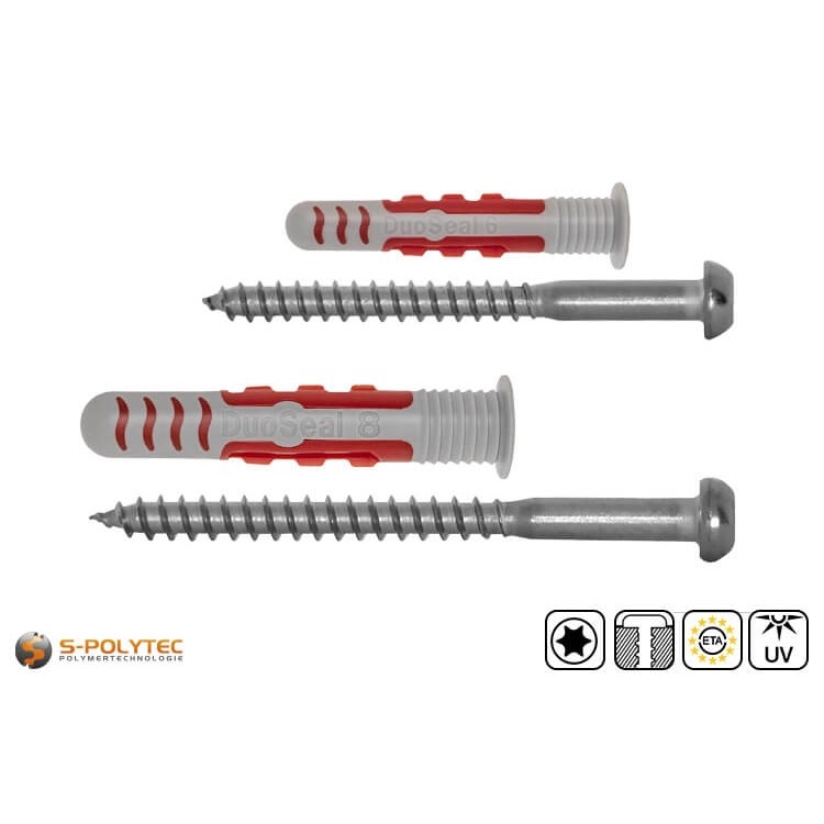 Universaldübel DuoSeal von fischer in verschiedenen Größen mit passender Schraube