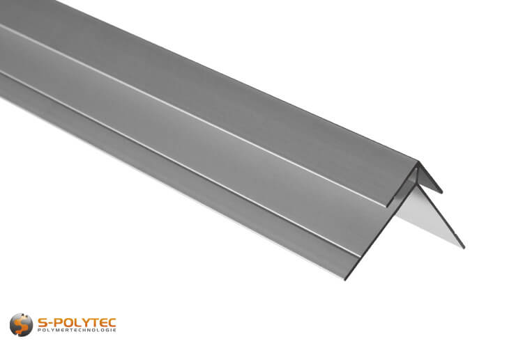 Die Außen-Eckprofile aus massivem Aluminium sind für Platten bis 3mm Stärke geeignet	