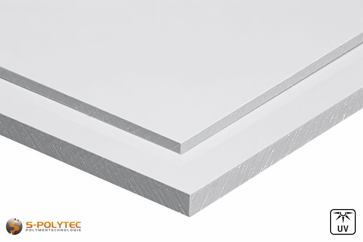 PVC Platten Weiß in uv-stabilisierter Ausführung in Stärken von 1mm - 4mm