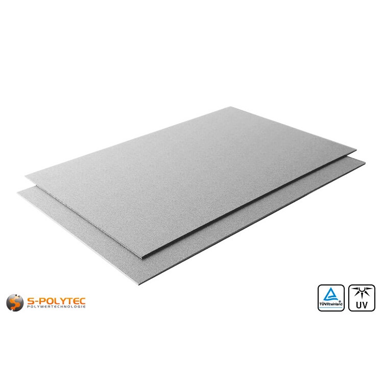 ASA/ABS Platten grau genarbt (RAL 7040) im Zuschnitt UV-beständig