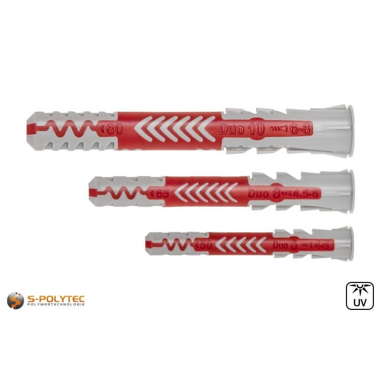 Universaldübel DuoPower von fischer in verschiedenen Größen mit erhöhter Verankerungstiefe