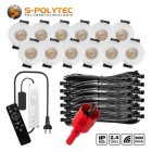 Die 12V Outdoor-LED-Beleuchtung in Kaltweiß (6000 Kelvin) ist als Set mit 4, 6, 8 oder 12 Spots erhältlich