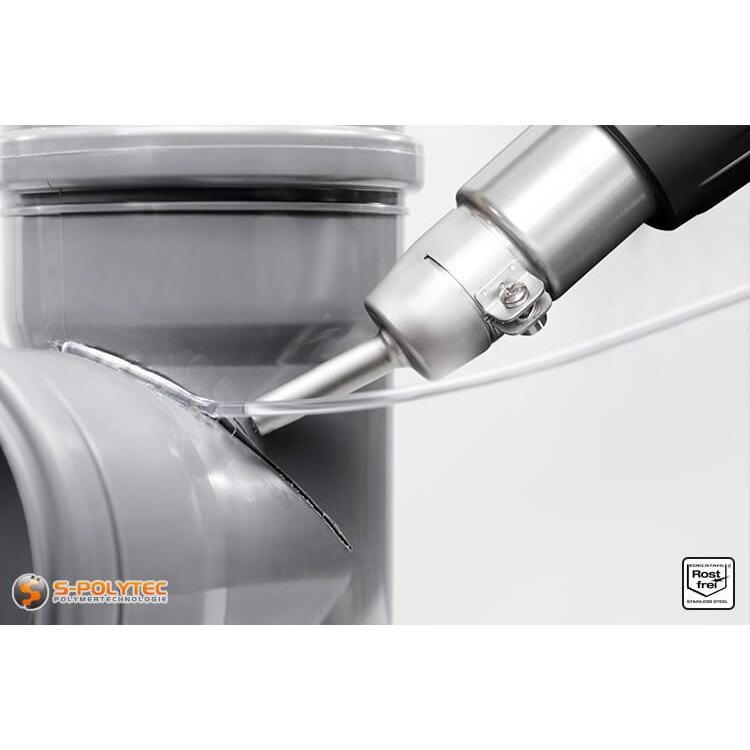 Anwendungsbeispiel Kunststoffrohre verschweißen STEINEL Profi-Runddüse Ø 5mm