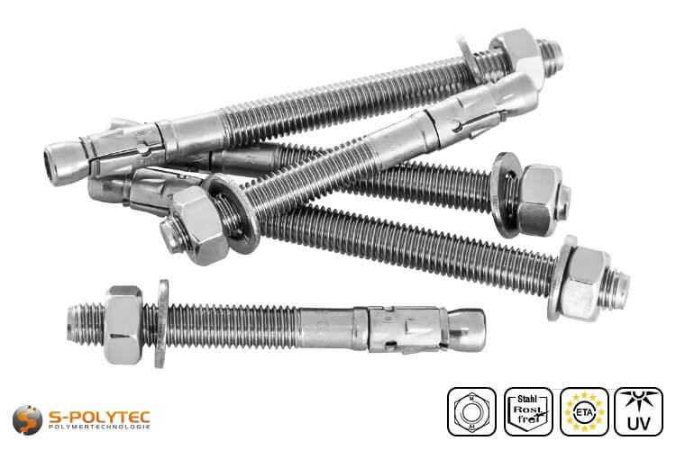 fischer Bolzenanker FAZ II mit 12mm Durchmesser aus rostfreiem Stahl in verschiedenen Längen